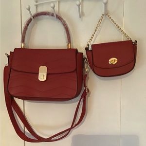 NWOT Handbag and mini bag with removable crossbody strap